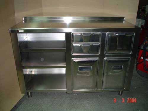 mueble cocina con cajones inoxidable