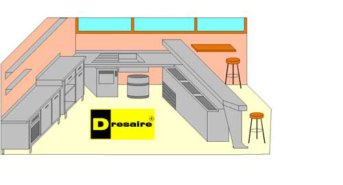 esquema disposición muebles de cocina